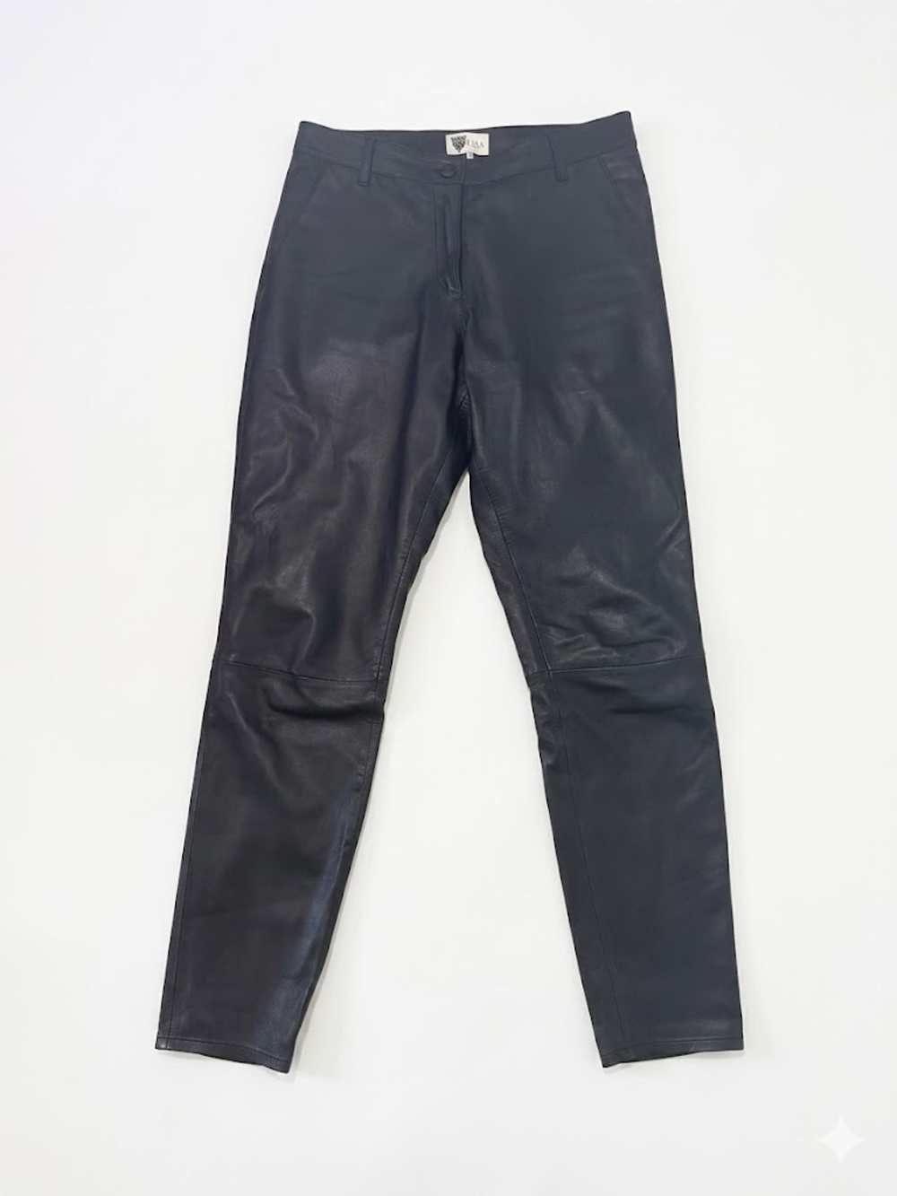 LITA by Ciara Black Lambskin Leather Pants Slim Straight Women's Size 29 Luxury